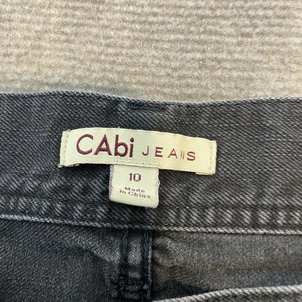 CAbi Jeans Womens 10 Black Straight Leg Pants Style 188 Denim Casual Classic - Picture 4 of 12